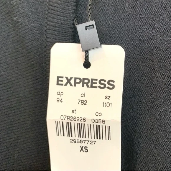 [🌟 PRICE FIRM] EXPRESS Black Pleated Open-Back Sweater Dress Extra Small XS - Picture 13 of 15